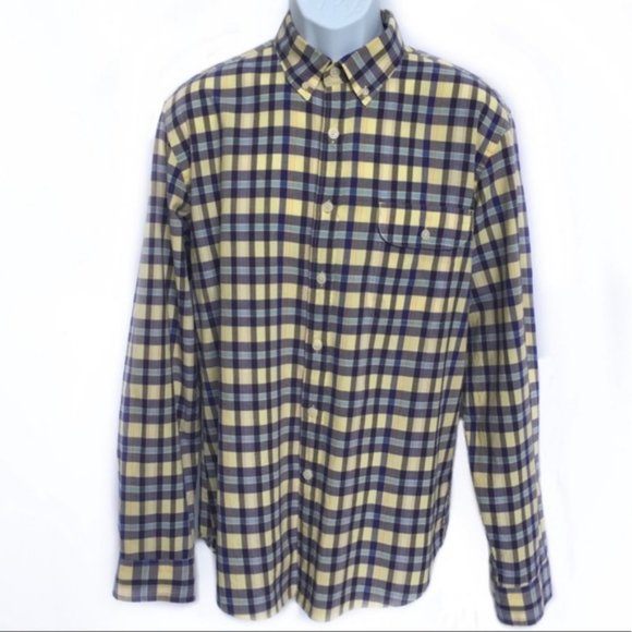 J. CREW MADRAS PLAID LS BUTTON SHIRT LARGE-EUC - Picture 1 of 5
